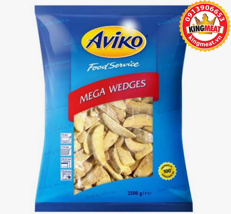 KHOAI TÂY CẮT MÚI TẨM GIA VỊ-AVIKO JACKET WEDGES CUT-2,5KG