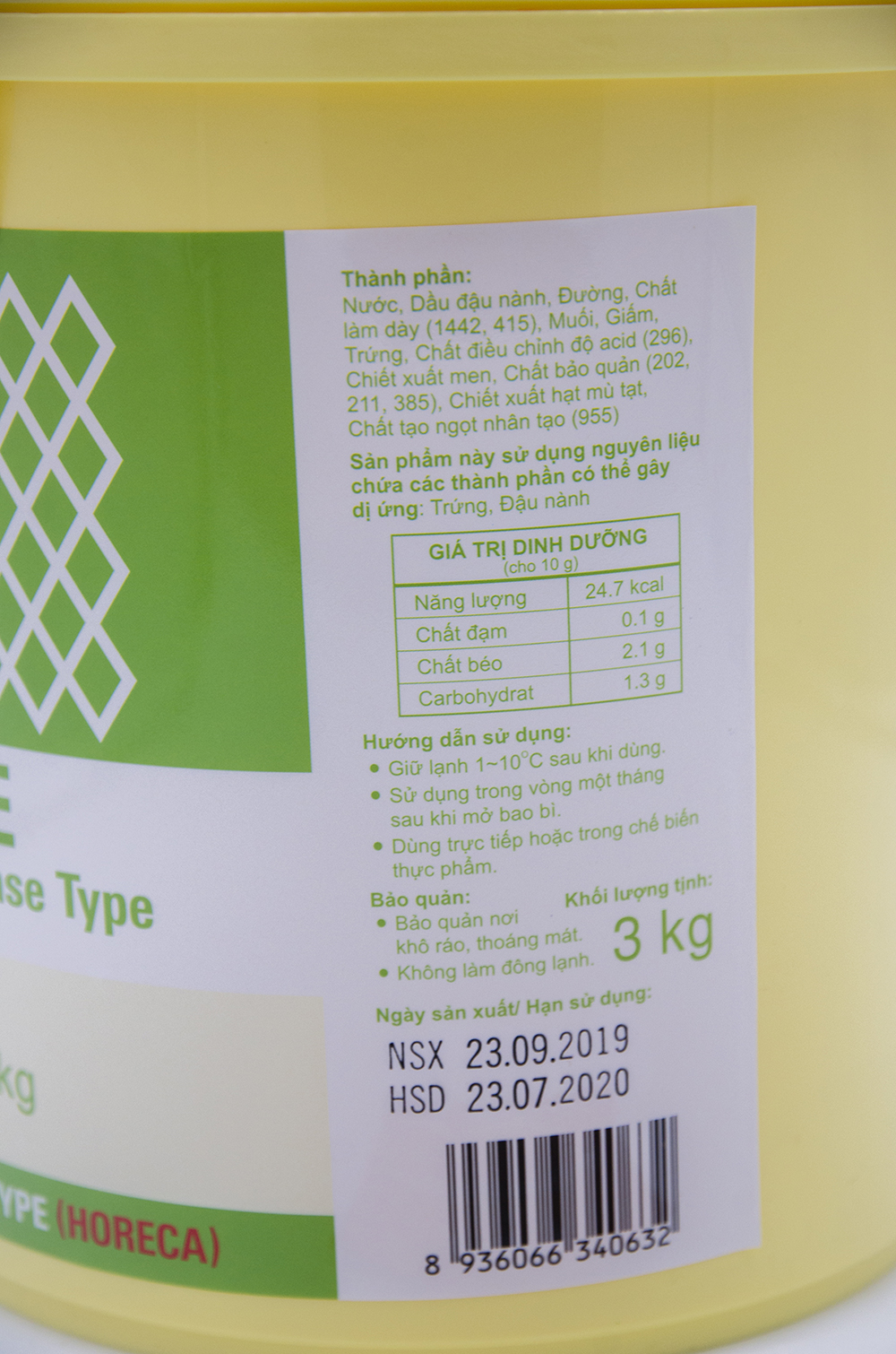 XỐT MAYONNAISE BASE TYPE (HORECA) KEWPIE (XÔ 3 KG) Nguyên Hà chuyên cung cấp xúc xích, pate