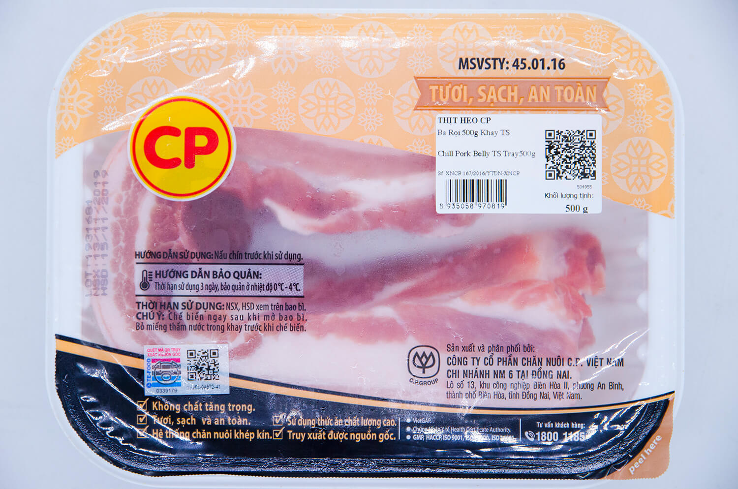 BA RỌI KHÔNG DÍNH SƯỜN, CÒN DA HEO CP KHAY TS 500GR | Nguyên Hà chuyên ...