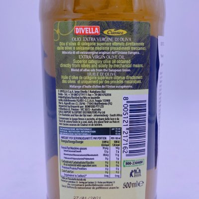 Dầu ô liu (oliu) divella extra virgin olive oil classico 500 ml
