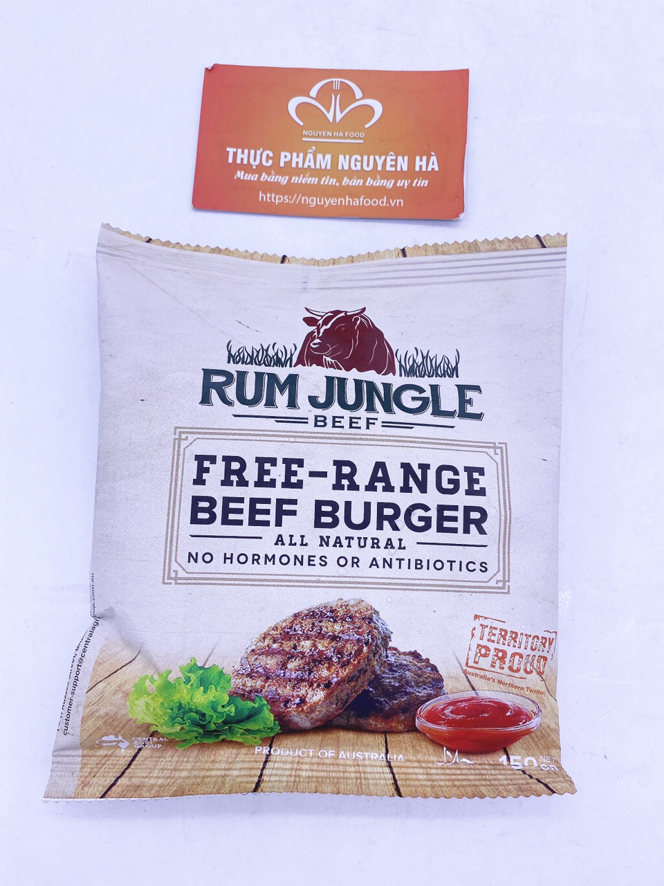 Hamburger Bò Úc Rum Jungle 150g Nguyên Hà chuyên cung cấp xúc xích