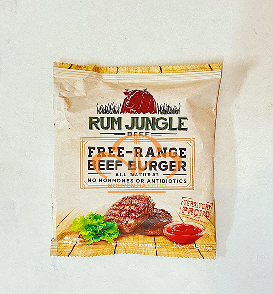 Hamburger Bò Úc Rum Jungle 150g Nguyên Hà chuyên cung cấp xúc xích
