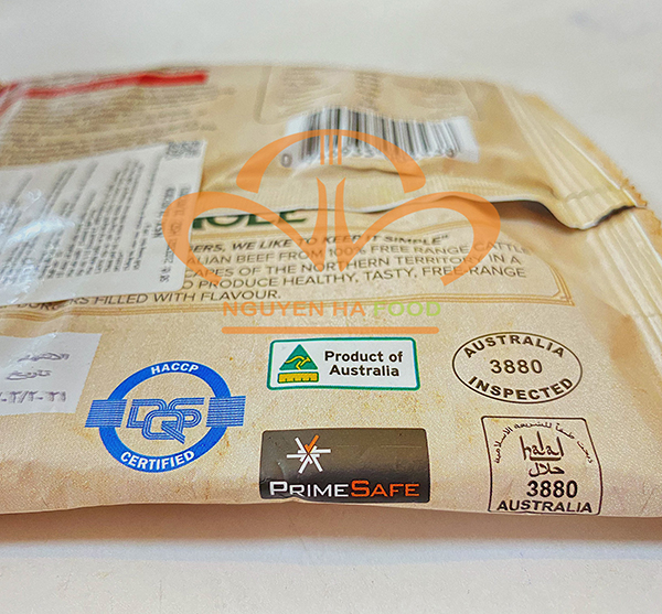 Hamburger Bò Úc Rum Jungle 150g Nguyên Hà chuyên cung cấp xúc xích