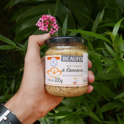 Hạt Mù Tạt Vàng - Whole Grain Mustard (Beaufor) Hũ 200gr