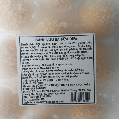 Bánh Lưu Sa Sữa Dừa (250gr/10 Bánh)