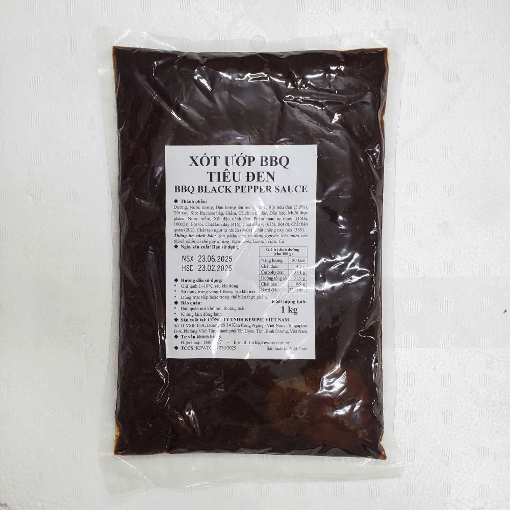 Xốt Ướp BBQ Tiêu Đen Kewpie Gói 1Kg - BBQ Black Pepper Sauce