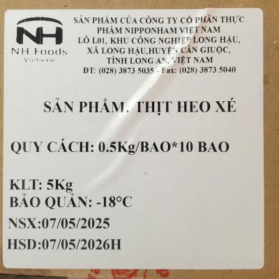 Thịt Heo Xé Sợi Nipponham Pulled Pork (Gói/500gr,Thùng/5kg,10Gói/Thùng)