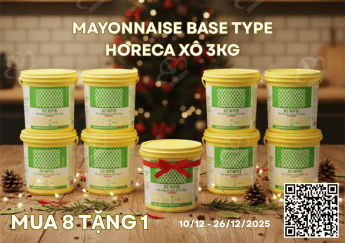 Ưu Đãi Mùa Lễ Hội Xốt Mayonnaise Base Type Horeca Kewpie Xô 3Kg Mua 8 Tặng 1