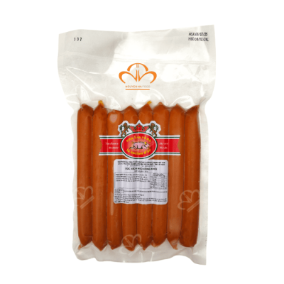 XÚC XÍCH HEO XÔNG KHÓI FRANKFURTER 63GR (GÓI 500GR -  8 CÂY/1 GÓI) - FRANKFURTER SAUSAGE