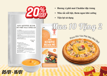 Hot Deal Mừng Năm Mới Xốt Bánh Mì Vị Phô Mai Spread 1Kg Mua 10 Tặng 2