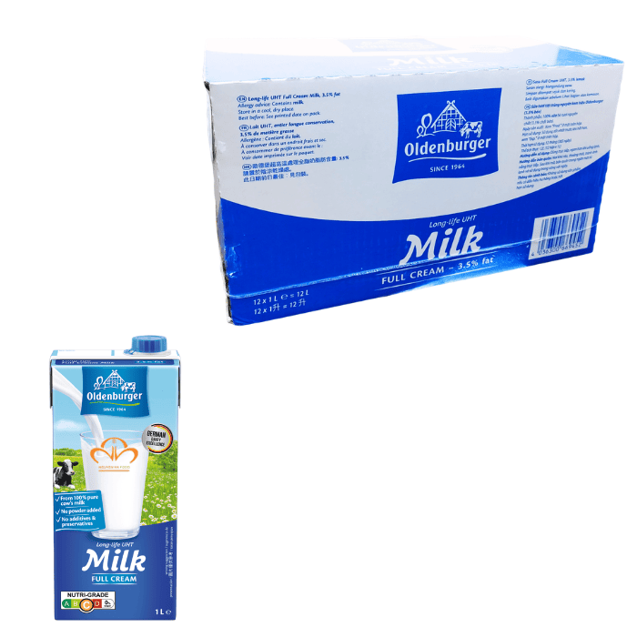Sữa Tươi Tiệt trùng Nguyên Kem Oldenburger (1L/Hộp,12Hộp/Thùng)